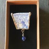 Solder brooch with vintage china