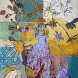 Abstract still life workshop using mixed media 