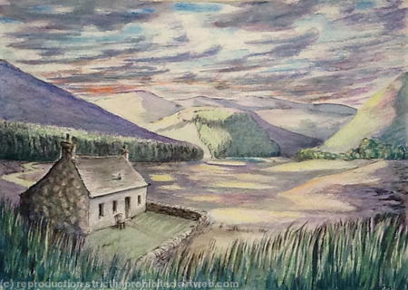 Crofter's Cottage just before sunset