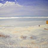 The Cage, Lyme Park in the snow with walkers