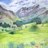 Alpine Refuge Hut with Col De Galibier in background