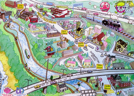cartoon map - Old Kilpatrick