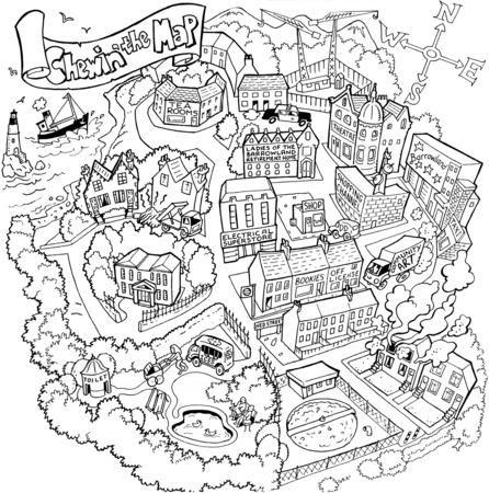 cartoon map - Chewin the Fat