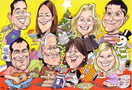 Family caricature portrait