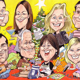 Family caricature portrait