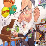 Caricature leaving gift