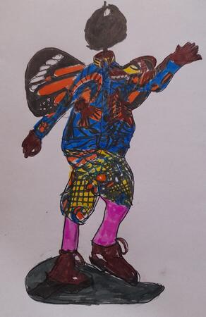 Butterfly Runner after Yinka Shonibare