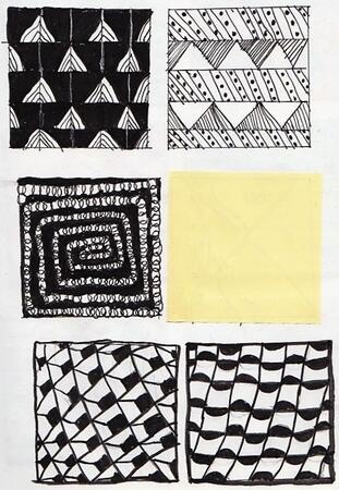 Black & White Zen Tangles