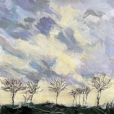 Sunset and Winter Trees