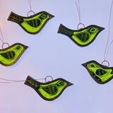 Painted and leaded little birds