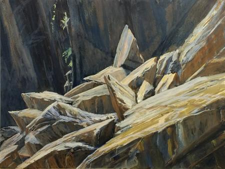Fallen rocks, Cathedral Quarry
