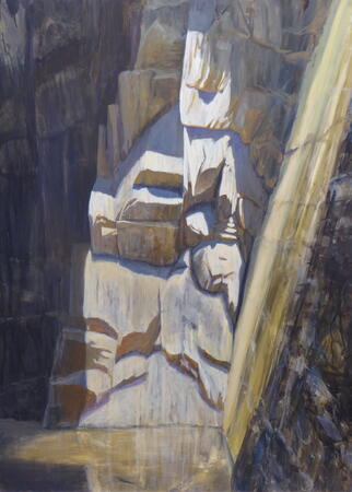 Sunlit corner, Cathedral Quarry (large version)