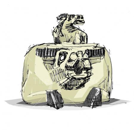 Cambodian Buffalo teapot 2