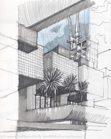 Barbican perspective sketch