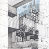 Barbican perspective sketch