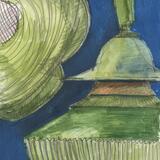 Cambodian inspired lotus pots drawing