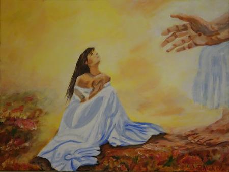 At His Feet (commission) - SOLD