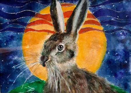 Hare Majesty (commission) - 21 x 30cm - SOLD