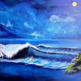 Waves at Night - 46 x 61cm - £100