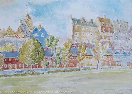 Rye from The Salts, Morning, East Sussex