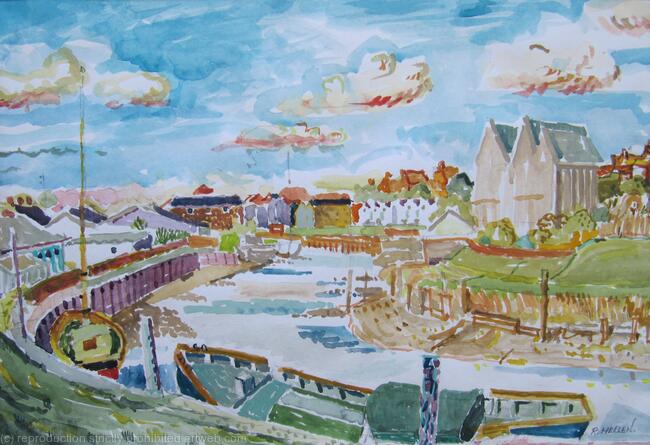 Rye Estuary with Houses and Boats