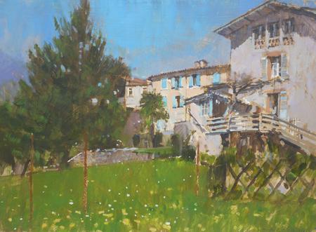 Blue Shutters, View from the Artist's Garden, St Lizier