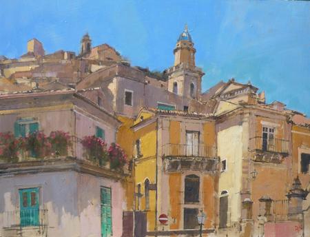 Church with Blue Dome. Ragusa Ibla, Sicily