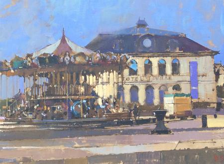 Carousel and Hotel de Ville, Honfleur