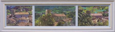 Triptych . 3 Views , St Lizier from the Bishops Palace