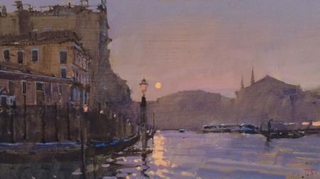 Reflections, the setting sun, Venice