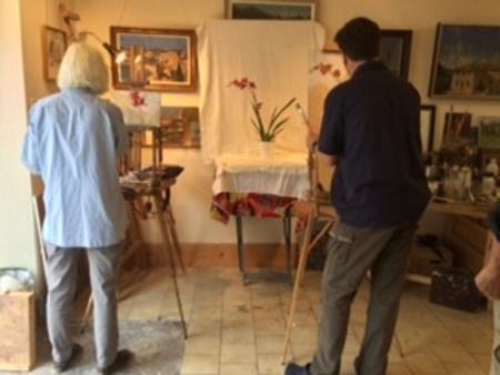 2018 - Jane and Jon painting a challenging still life