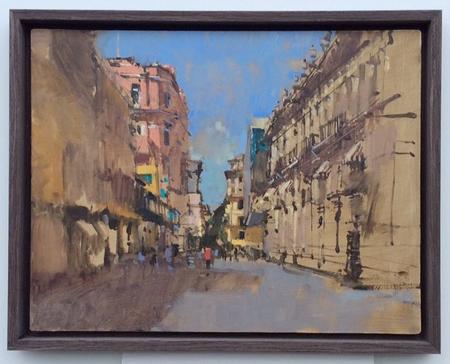 Obispo - View from Plaza de Armad, Havana - Oil Sketch