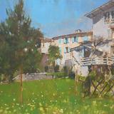 Blue Shutters, View from the Artist's Garden, St Lizier