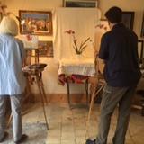 2018 - Jane and Jon painting a challenging still life