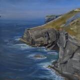 SOLD Towards Tintagel, oil on board 30cm x 30cm