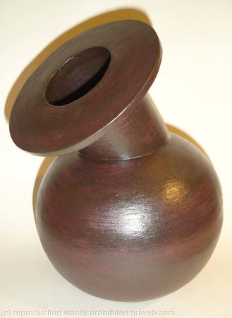 Black stoneware bottle with angled neck