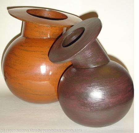 Pair of stoneware pots.