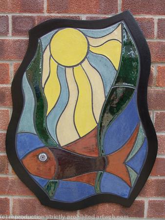 'Seascape' ceramic wall panel