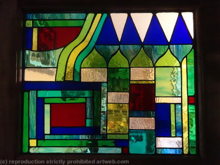 Tiffany glass interior door panel