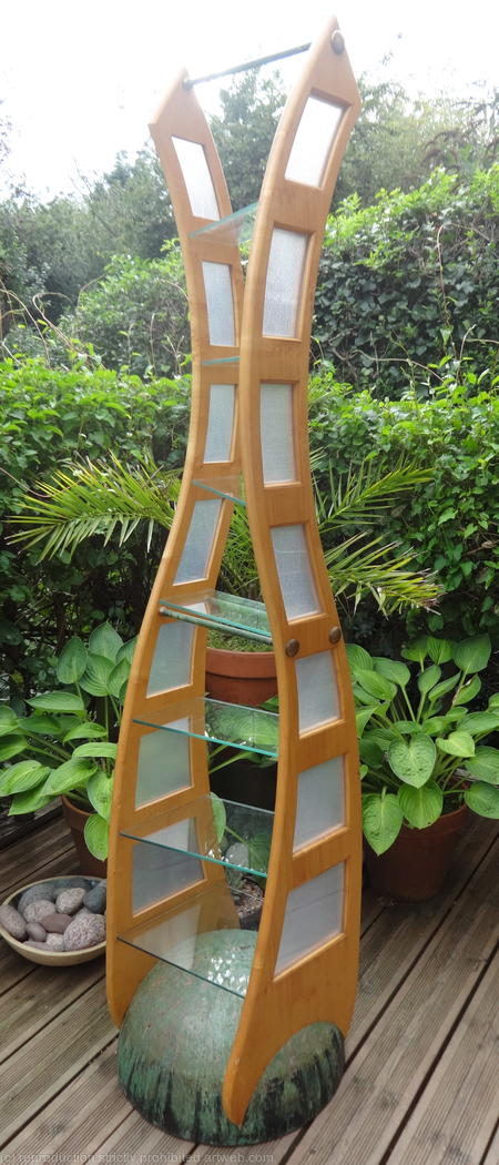 Sycamore & glass display stand