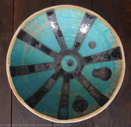 Medium turquoise 'Sun' bowl