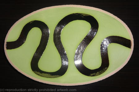 Lime green 'river' dish 2