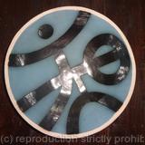 Large teal 'Blooms' bowl