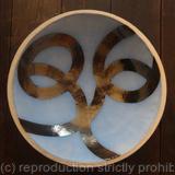 Medium blue 'Two blooms' bowl