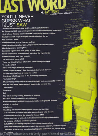 last word - Bmx Rider mag 2004