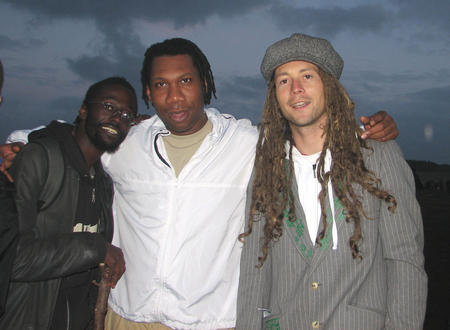 me, kev the poet and KRS ONE -Stonehenge Summer solstice morning vibes -5am 21st june 2007