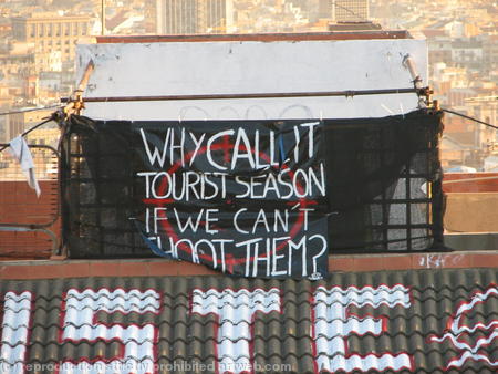 Quality banner on famous spanish squat