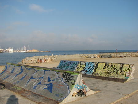 this spine ramp is tighter than a flys a hole. but i 5050d it and riding on the beach is dope and that you are a baywatch extra...