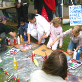 Larry kept the kids busy with his painting workshop