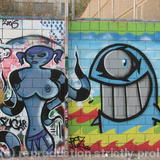 graff - this bug eyed character is everywhere in Barcelona